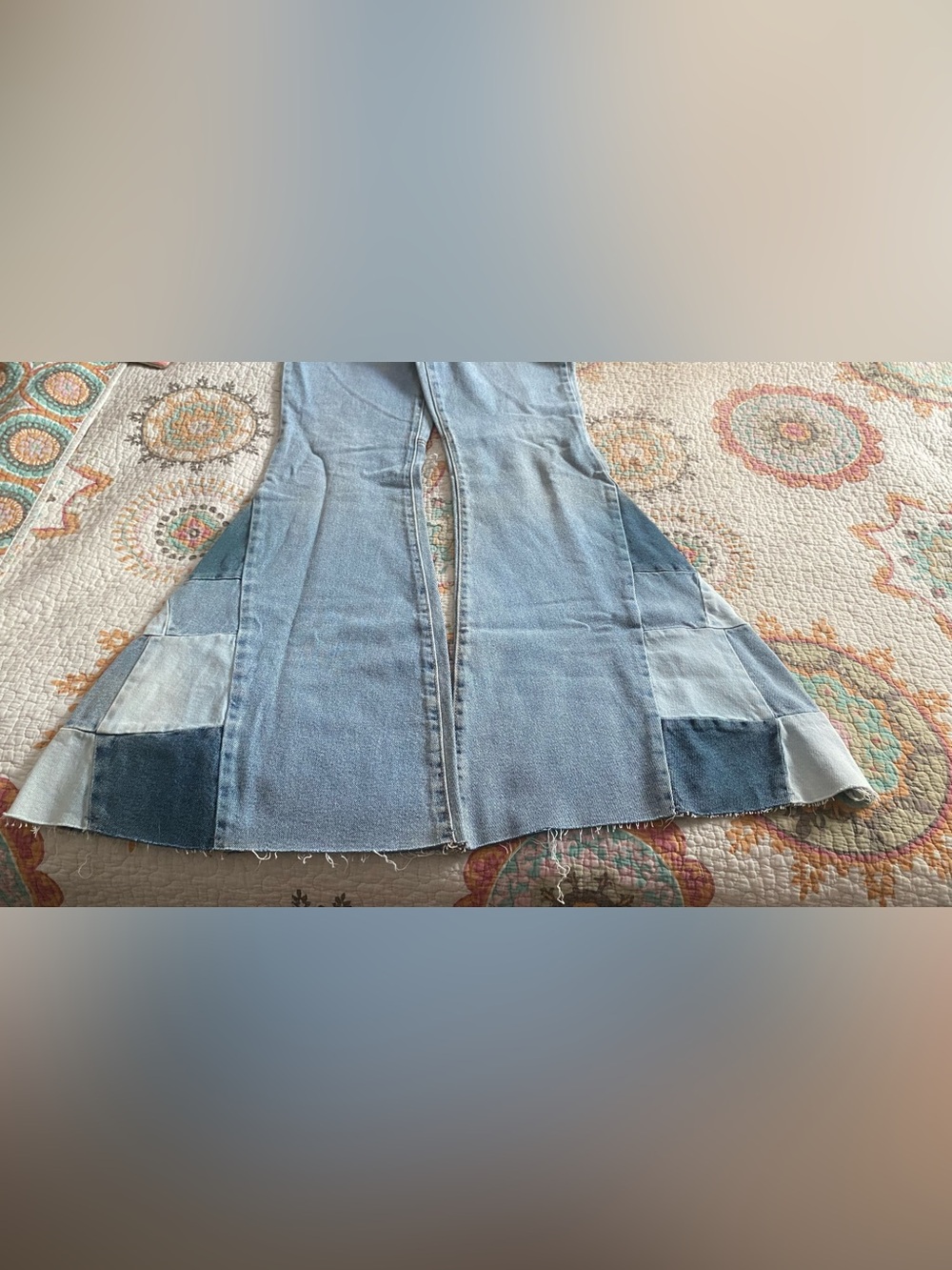 NWT SO Patchwork Flare Jeans - Vintage Y2K Boho Festival Denim Size 5/27
